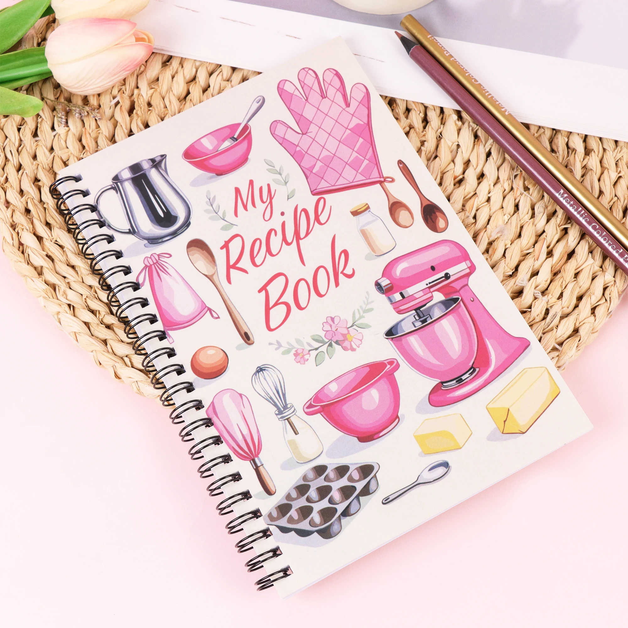 My Recipe Book Spiral Recipe Journal, Baking and Cooking Recipe Notebook, Kitchen Recipe Organizer for Homemade Meals Desserts C