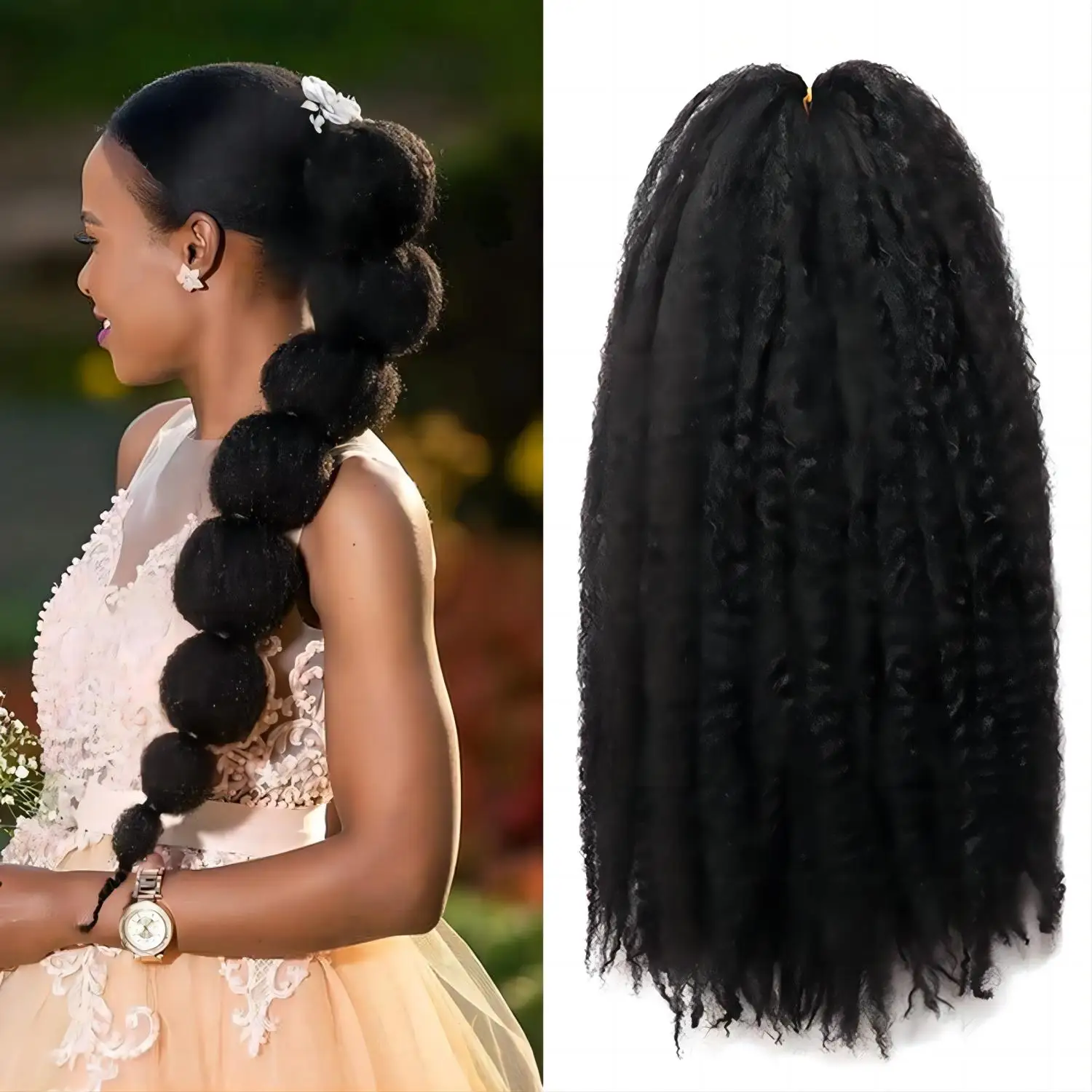 Ombre sintético trança extensões de cabelo para mulheres, Marley Hair, Afro Kinky Twist, Crochet Hair, 18"