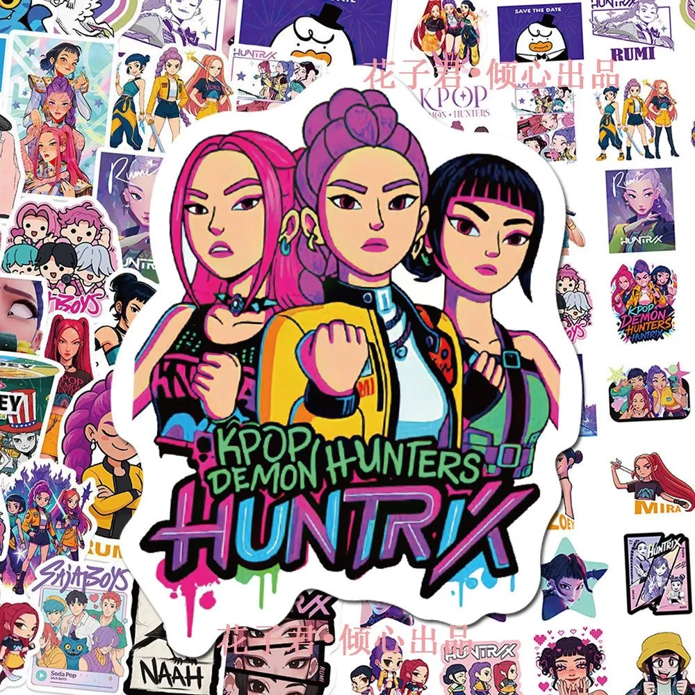 Juego de 60 uds de pegatinas Kpop Demon Hunters Derpy Tiger, Graffiti impermeable, funda de teléfono DIY, pegatina para ordenador portátil