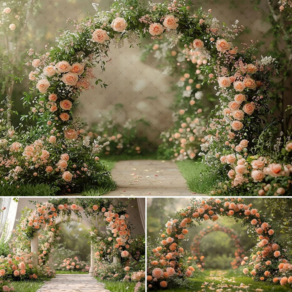 

Spring Arch Backdrop Easter Arch Pink Floral Garden Wedding Birthday Festival Party Decor Photography Background Props