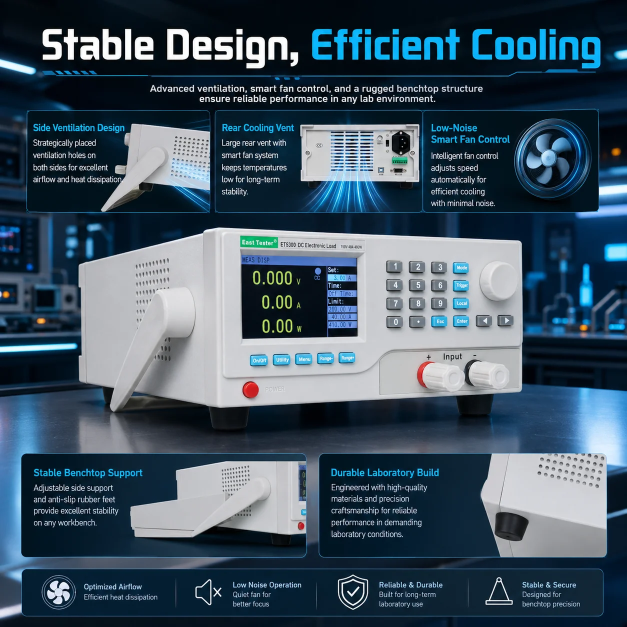 ET5300 Programmable DC Electronic Load Tester 150V/40A/400W Battery  Insulation Resistance Tester