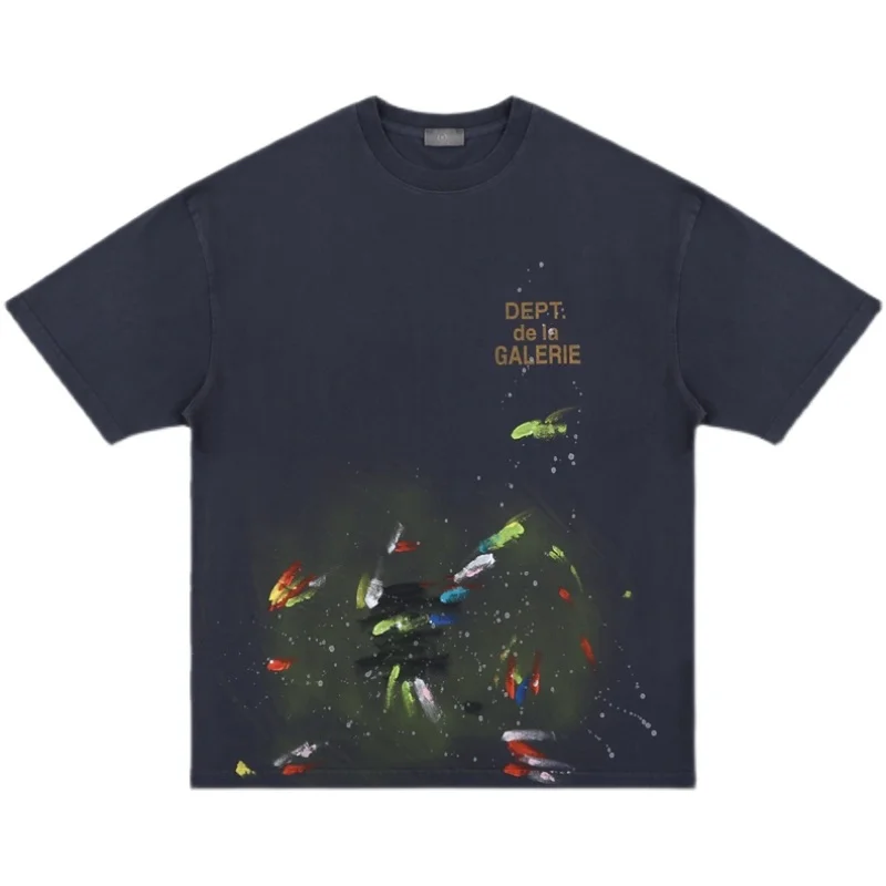 

Trendy American Retro Oversize ort Sve T-irt fiti Design Hip Hop Sle Cotton Sweat Absorbent Summer Youth Faion