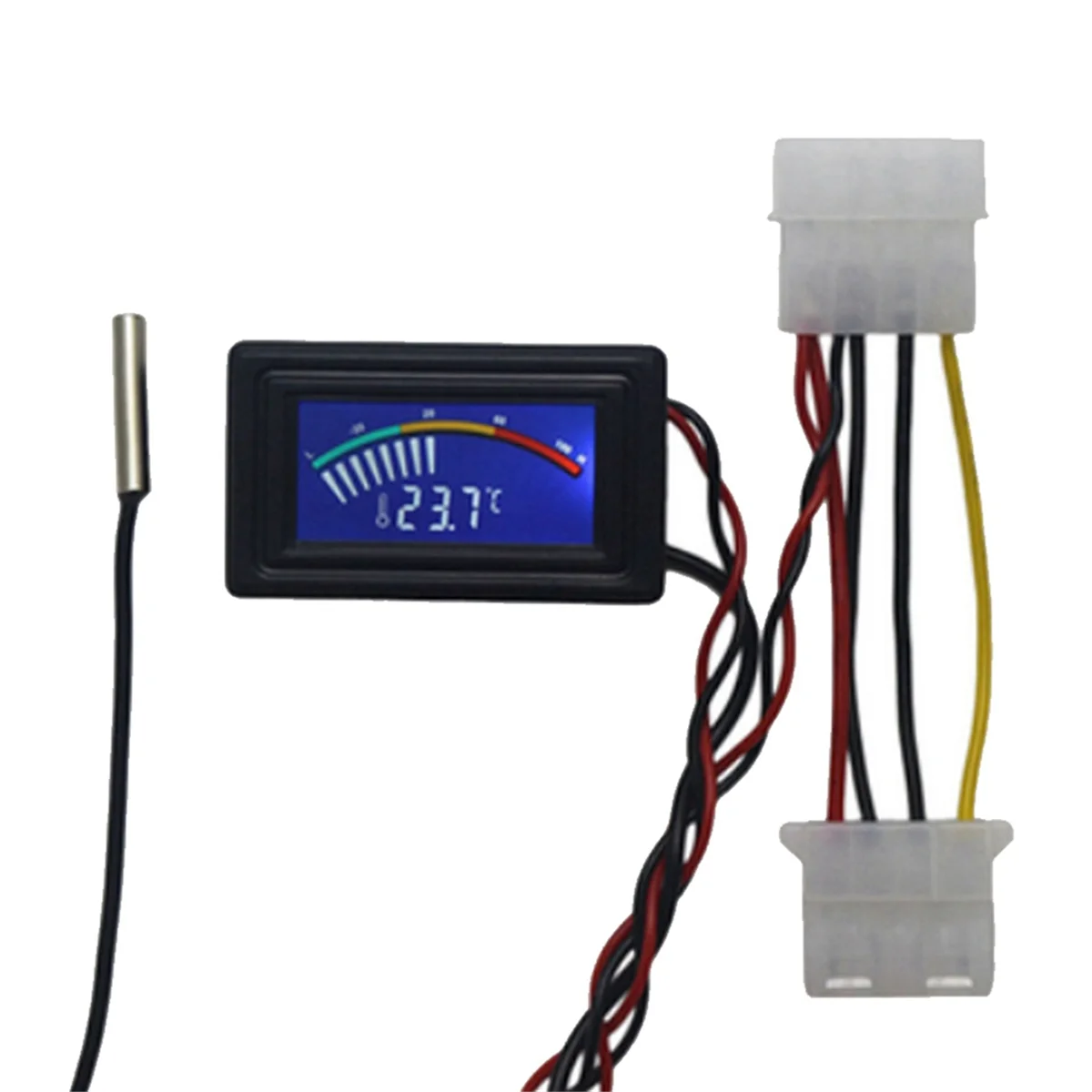 B66C DC4-25V Digital Thermometer NTC10K Metal Probe C/F USB Temp Temperature Detector Tester LCD Analog Indoor Aquarium