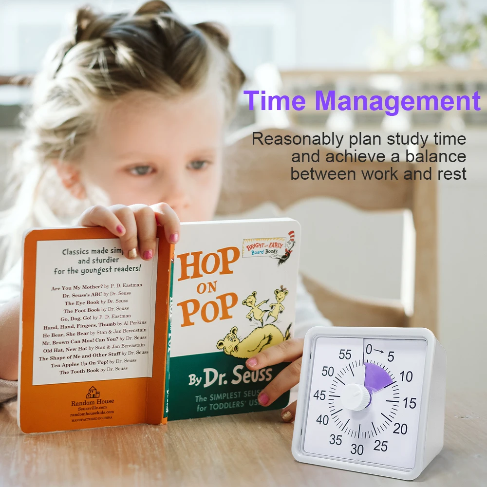 Silent Cooking Countdown Timer for Children and Adults, Visual Time Manager, Learning Exercise Timer, 60 Minutes