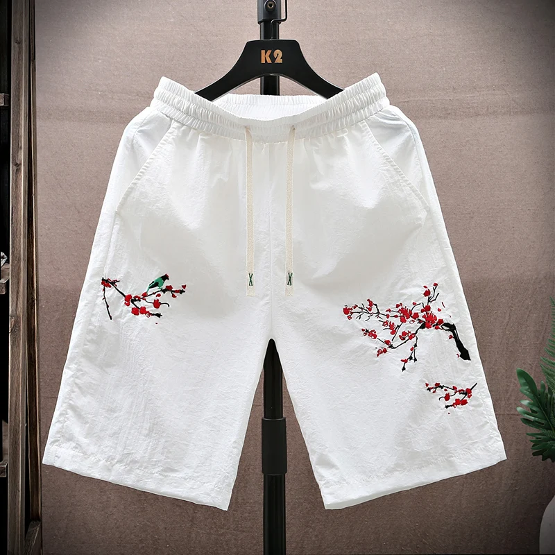 

Casual Breathable Short Pants Men's Summer New Style Thin Five-Point Beachwear Fashionable Youth Loose Fit Polyester Fiber