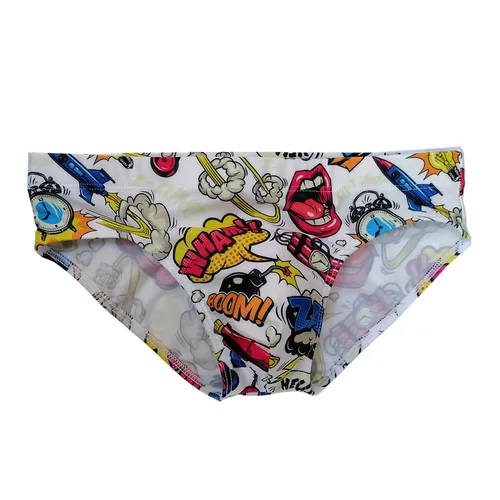 Imagen 2 del producto 2025 nuevos bañadores para hombres, pantalones cortos con cordón de cintura baja, impresión Pop europea y americana, puede poner taza de secado rápido BS429