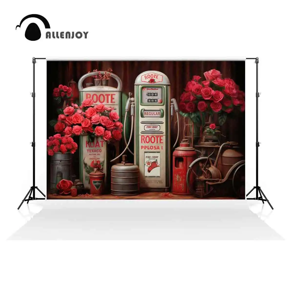 Allenjoy Valentine's Day Fuel Up on Love Photography Backdrop