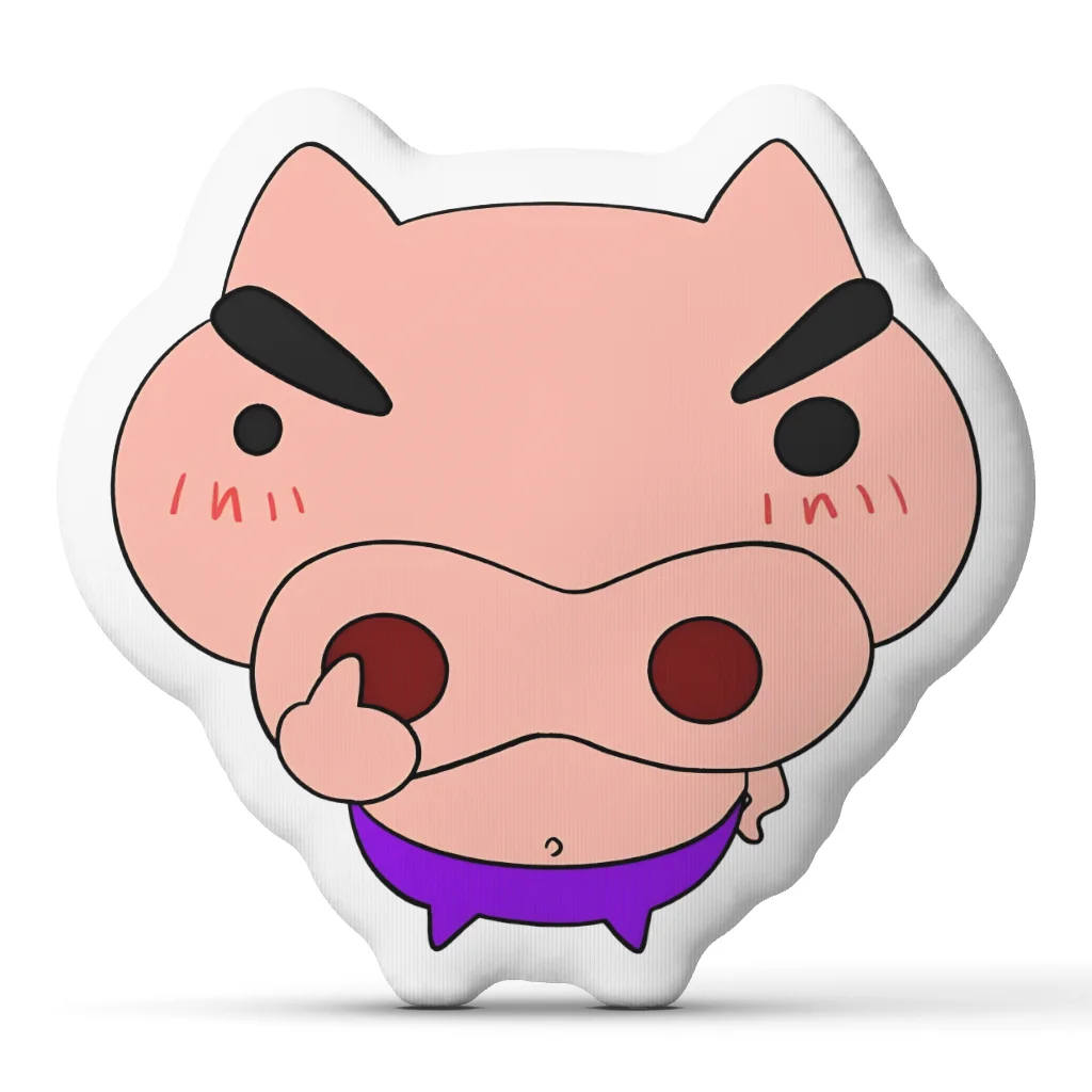 B-Buriburizaemons Cartoon Pig Shaped Throw Pillow Stuffed Cushion Character Home Decor Sofa Accent Living Room