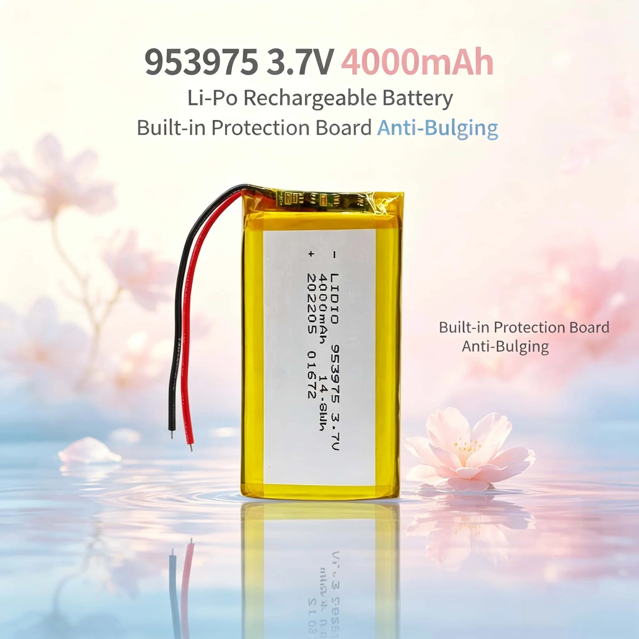 953975 3.7V 4000mAh Capacity Li-Po Rechargeable Battery Built-in Protection Board Anti-Bulging For Portable Electronic Devices