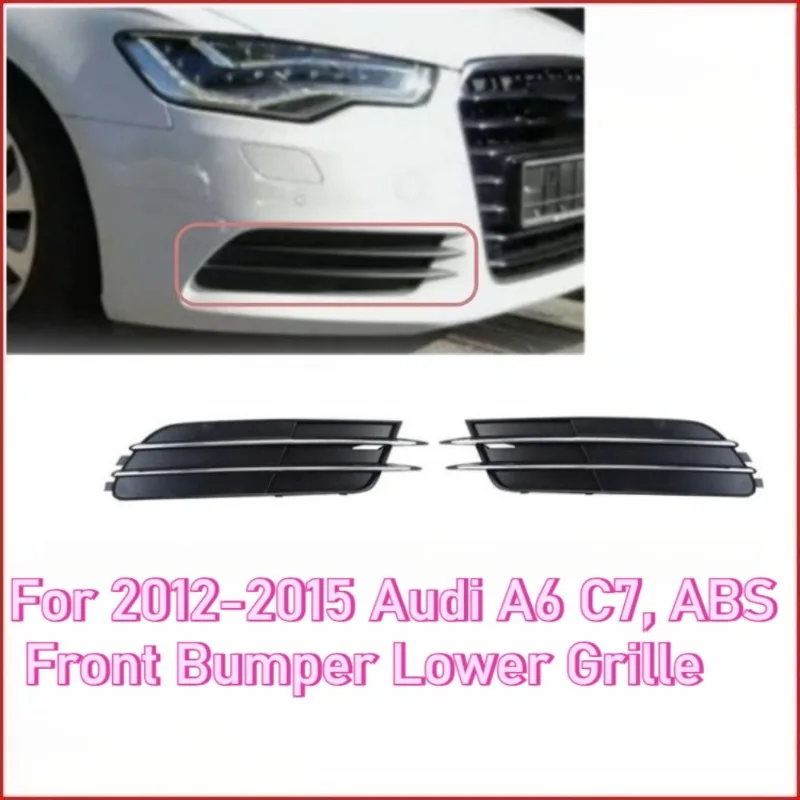 

For 2012-2015 Audi A6 C7, ABS Front Bumper Lower Grille Anti-Shock Mesh Grille with Clip-On Design (Fit Sedan/Avant/Allroad)