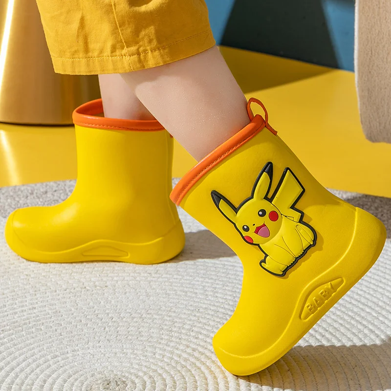 Pokemon Pikachu Pink Rubber Boots for Kids Waterproof Shoes Infant Rain Boots Girls Child Rain Boot Kid Baby Kids\' Rainboots Boy