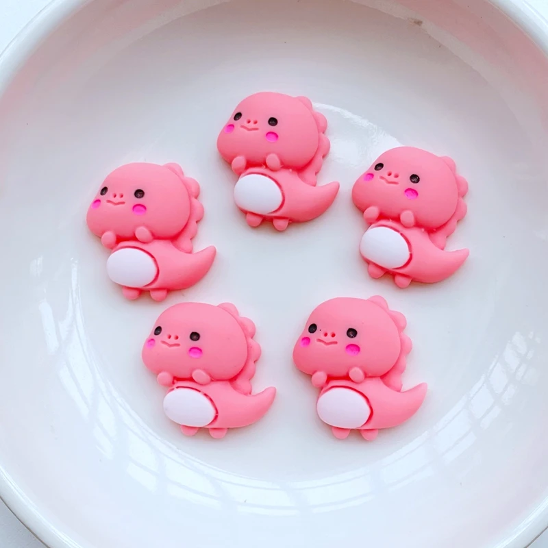 녹색 공룡 납작한 뒷면 레진 카보숑, 귀여운 만화 색상, 스크랩북 DIY 쥬얼리 공예 장식 액세서리, 20 개, 신제품