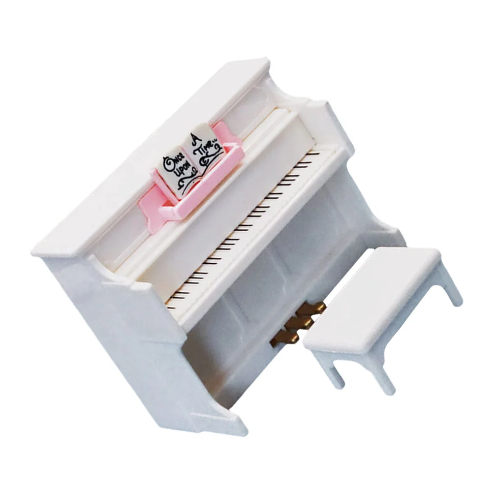 Figurine di pianoforte in miniatura nament Mobili Ornamento Paesaggio Prop Sgabello per bambini Compatto Squisito Realistico Liscio