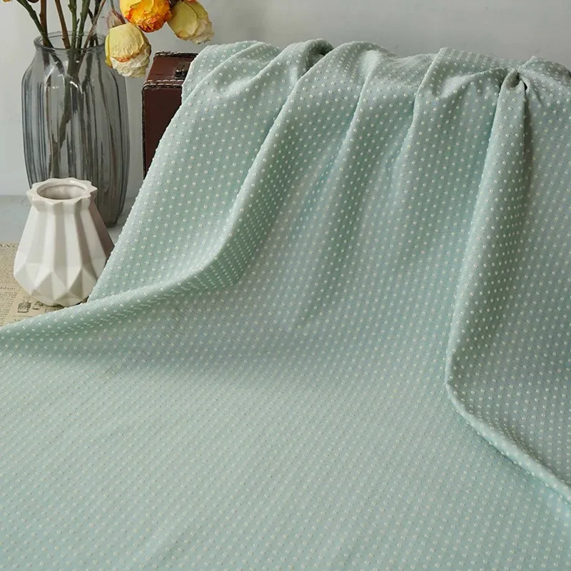 3D Embossed White Small Polka Dot Jacquard Yarn-Dyed Fabric for DIY Sewing Dress Cheongsam Camisoles Blazers Tablecloth Textile