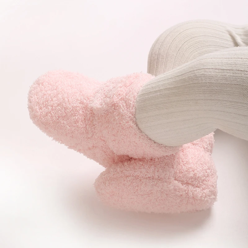 Baby Learning Walk Shoes, Warm Fuzzy Winter Crib Booties,Velcro Anti-drop Soft Footwear for Newborn Infant Boys Girls 0-1 Year - view 6