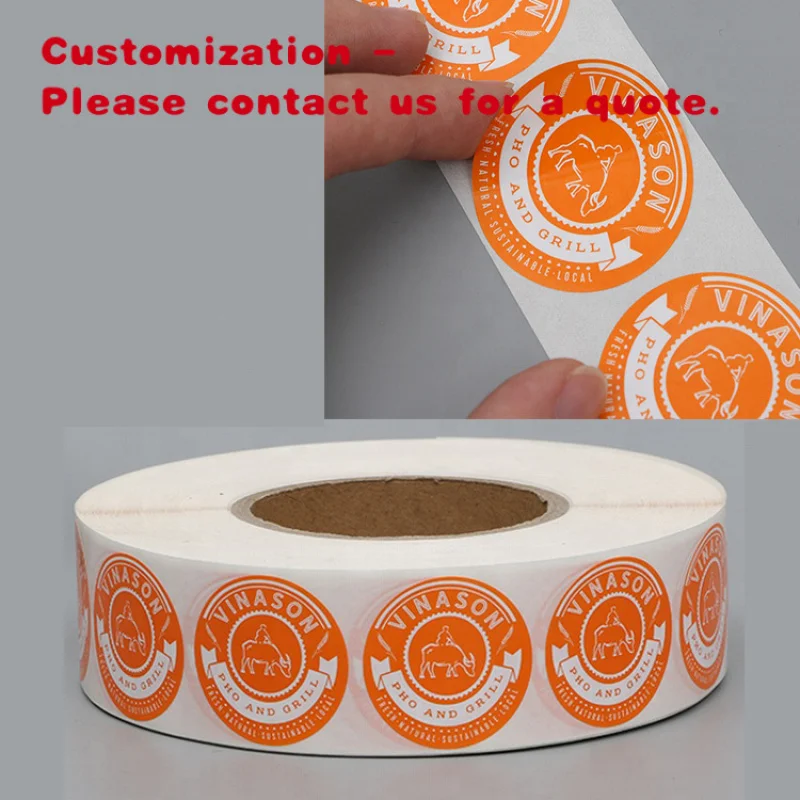 custom.Cheap Self Adhesive Coated Paper Sticker Custom Private Round Food Container Labels