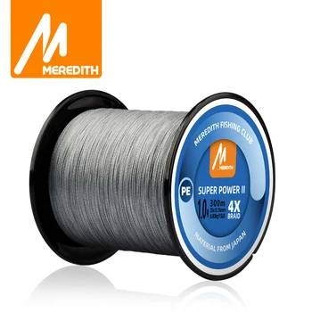 MEREDITH 4 Strands Braided PE สายตกปลา 300M 15-80LB Multifilament Smooth สายตกปลาสำหรับตกปลาเหยื่อล่อ