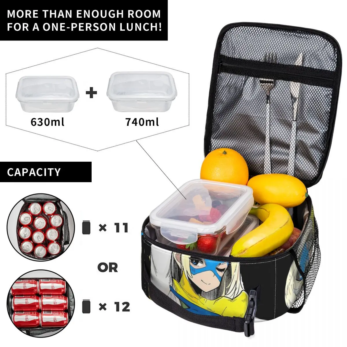 Dispatch Game Lunch Bag For Women Custom Lunch Box Aesthetic Office Cooler Bag Portable Zipper Waterproof Tote Food Bags