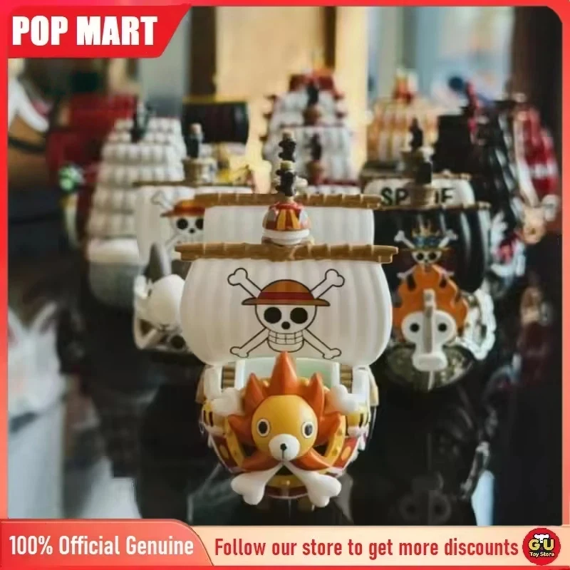 

Origina Popmart One Piece The Grand Line Series Vehicles Blind Box Model Action Figure Surprise Mystery Box Boys Customized Gift