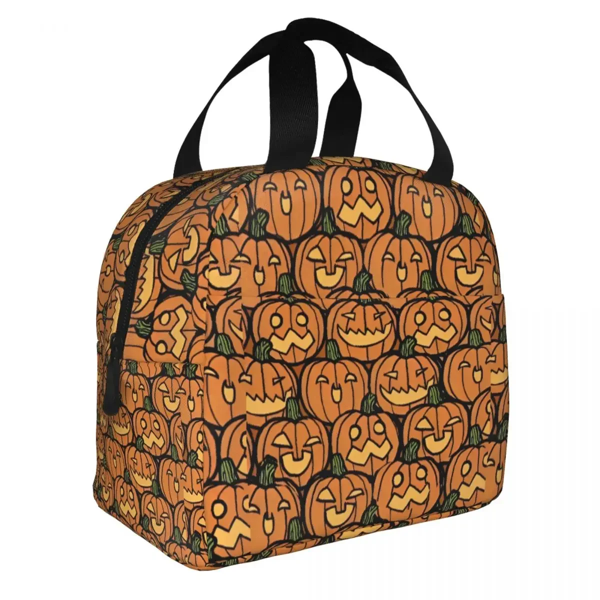 Halloween Pumpkins Ghosts Insulated Lunch Bag Thermal Bag Lunch Container Trick or Treat Cute Portable Tote Lunch Box Food Bag