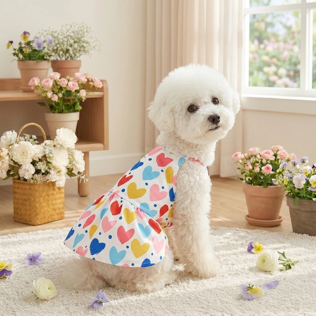 Vestido verano corazones slip para perro y gato talla pequeño/mediano - imagen 5