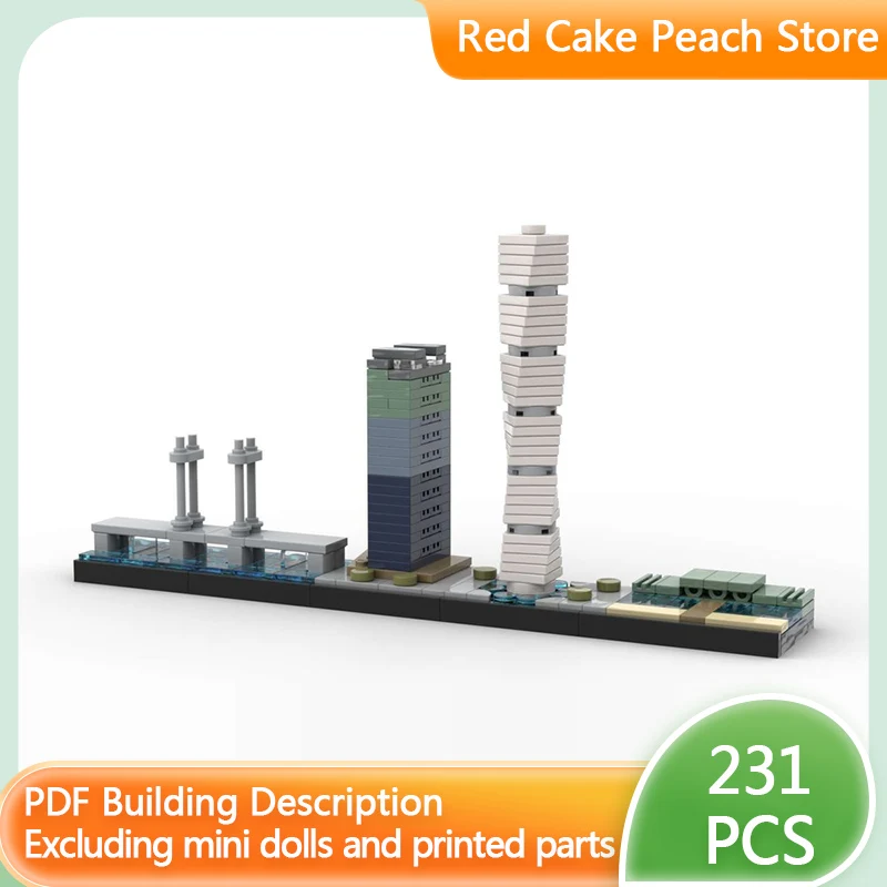 

Конструктор City Street View Model MOC: Модульный набор для сборки «Городской пейзаж Мальмо», развивающая игрушка для детей, подарок на праздник