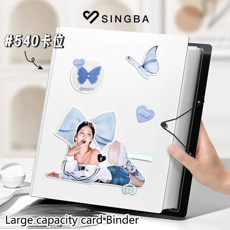 

SINGBA Large Capacity thicken Card Binder, 4*9 Pocket Photo Album for K-POP Photocards, Instax Polaroid Collectible Book