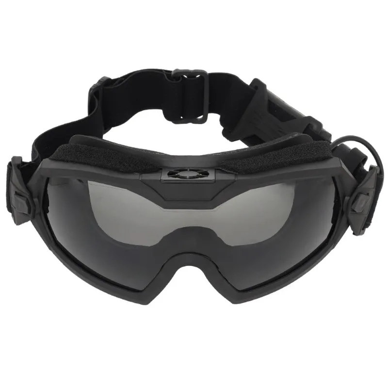 Outdoor Sports Goggles With Mini Fan Wind Sand Resistant Anti‑Fog Eyewear For Shooting Game Cycling Outdoor Activities