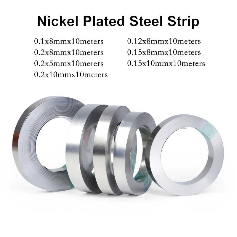 

Nickel Plated Strip 18650 Battery Nickel Sheet Plate Connector 0.1mm 0.15mm 0.2mm Steel Belt Spot Welding Machine Battery Welder