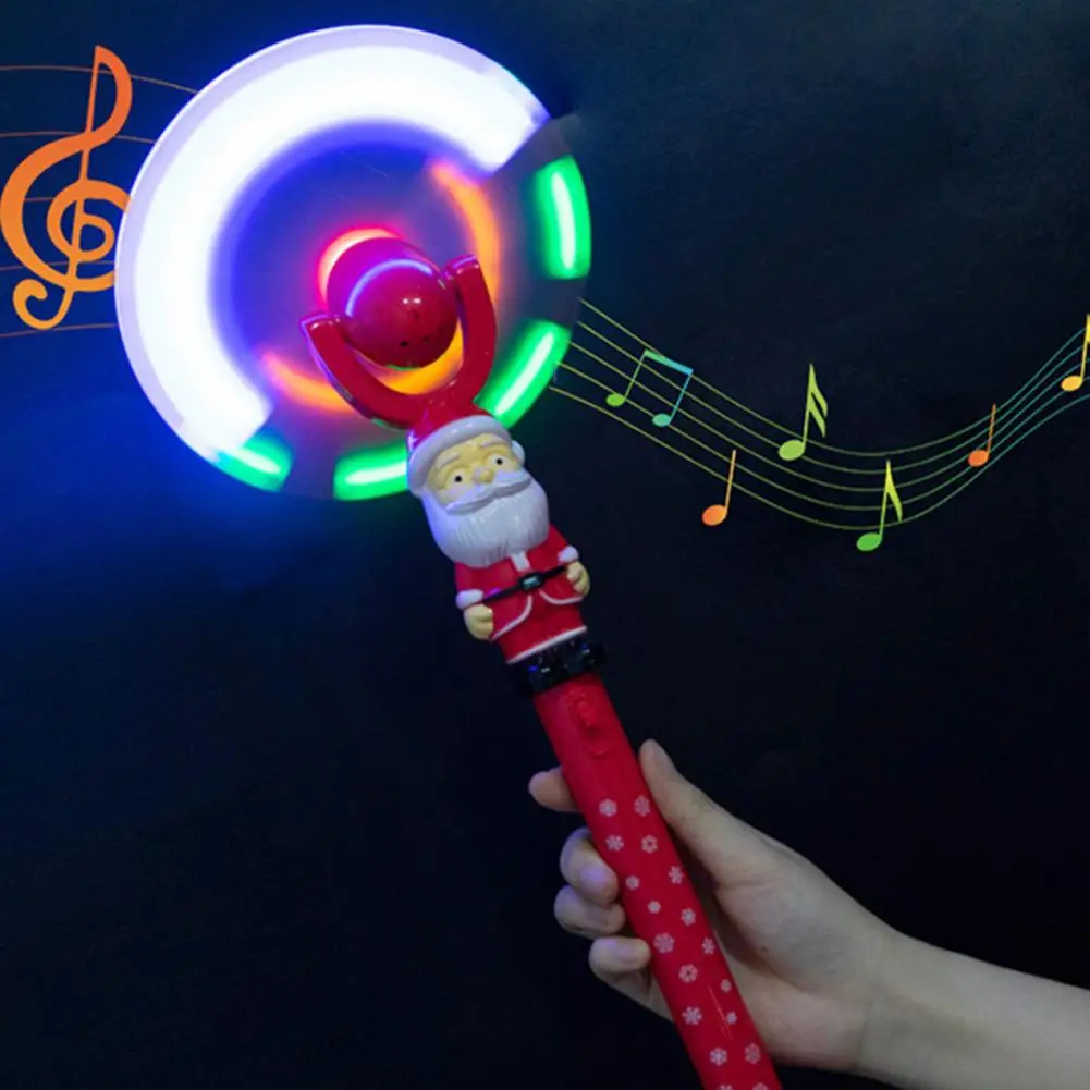 

Glowing Windmill Music Colorful Lights 360 Degrees Rotating Santa Flashing LED Musical Rainbow Spinning Windmill for Concert