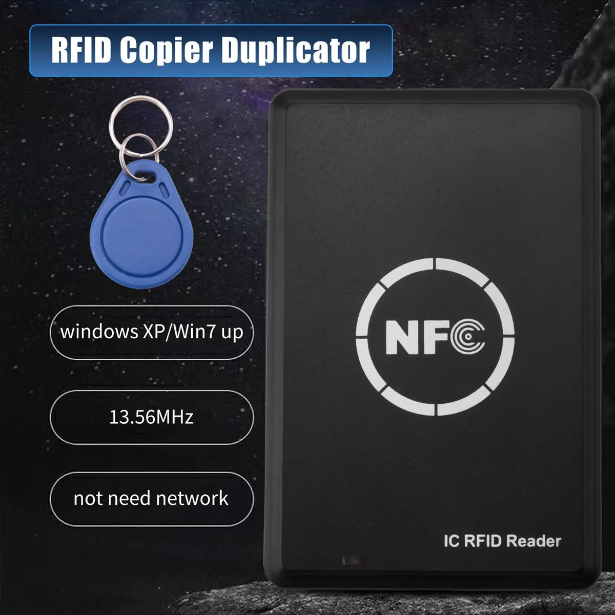 newyear828 RFID Copier Duplicator Keyfob Smart Card Reader Writer 13.56MHz Encrypted Programmer USB UID EM4305 Card Tag Copy