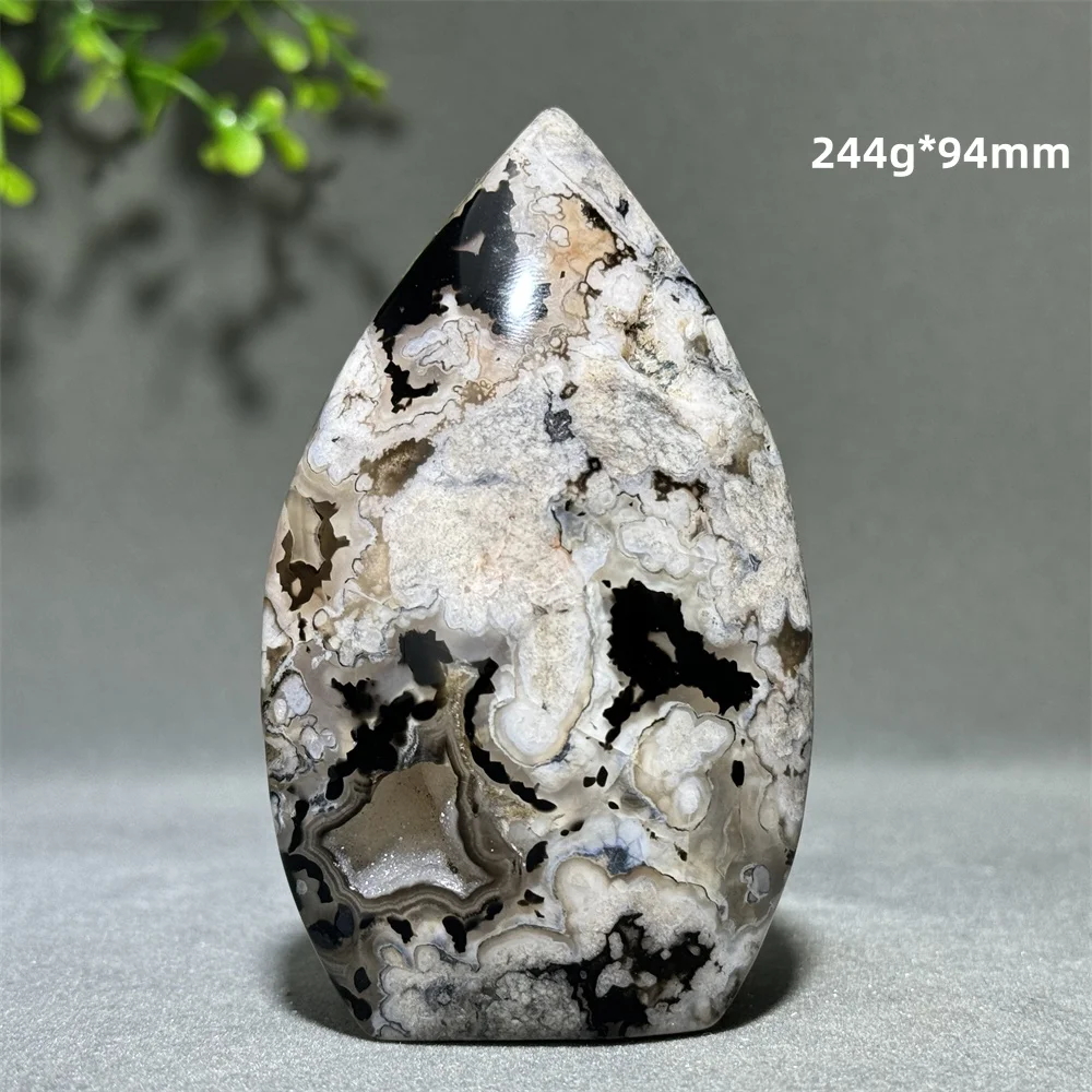 Natural Black Cherry Agate Free Form Torch Spiritual Meditation Treatment Witchcraft Energy Home Feng Shui Decorative Gift