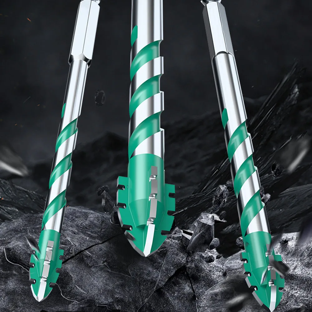 

5 шт., зубчатая эксцентриковая дрель с четырьмя краями для сухого сверления, керамической плитки, стекла, мрамора, бетона, сверла 6 + 6 + 8 + 10 + 12 мм