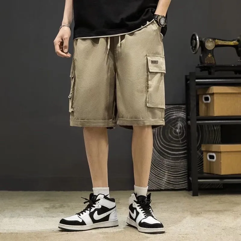 Summer Multi-Pocket Cargo 5-Pocket Shorts Men's Hong Kong Style Casual Trousers