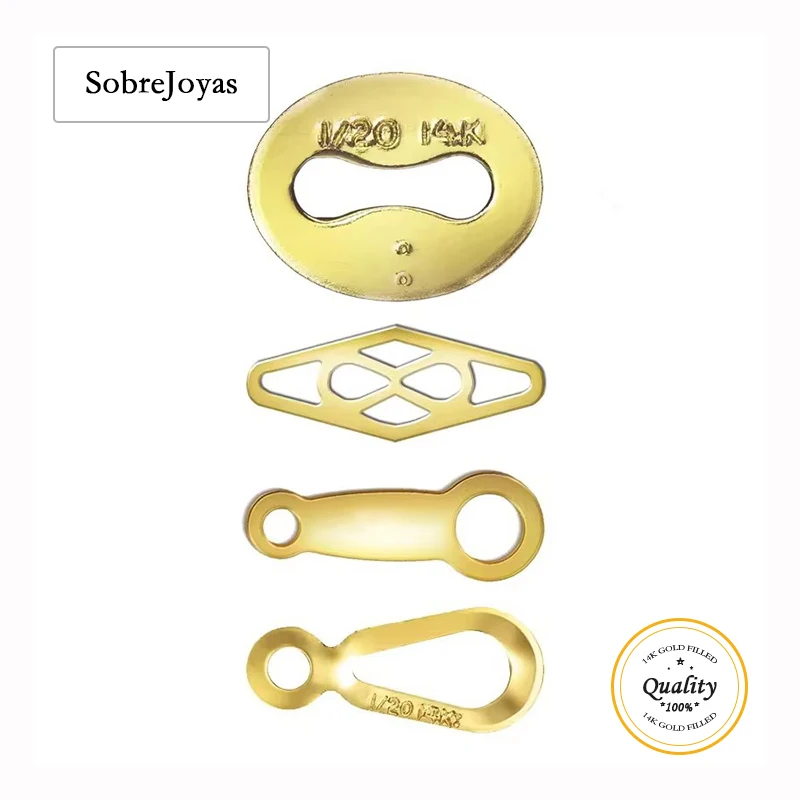 14K Gold Filled Japanese Quality Tag Gold Filled Italian Quality Tag For Jewelry Making Supplies Small Extension Chain Ends