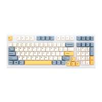 GKs Apricot yellow Dye Sub Keycap Set thick PBT for keyboard gh60 poker 87 tkl 104 ansi xd64 bm60 xd68 xd84 Beige Yellow Blue