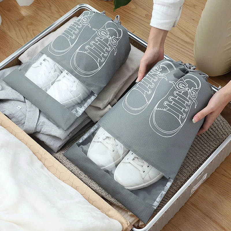 1pcs Shoe Storage Bag Dust-proof Suitcase Cloth Sock Holder Bag Portable Ziplock Bag Closet Organizer Space-saving Sorting Bag