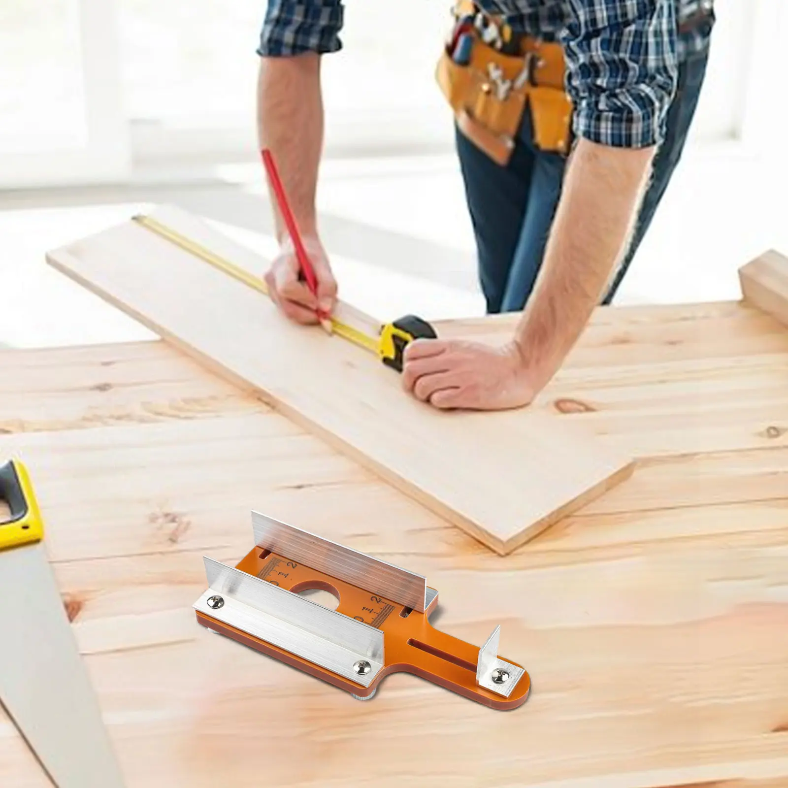 

Инструмент для локации прорезей для рукоделия, регулируемая основа фрезы для плотницких работ, гибкий диапазон толщины до 5 см