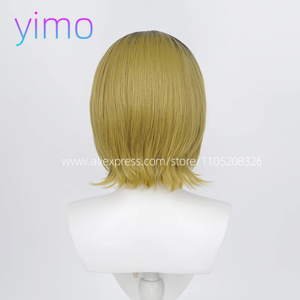 أنيمي كينما كوزومي شعر مستعار تأثيري مصبوغ التدرج فروة الرأس شعر مستعار قصير مقاومة للحرارة الشعر الاصطناعية