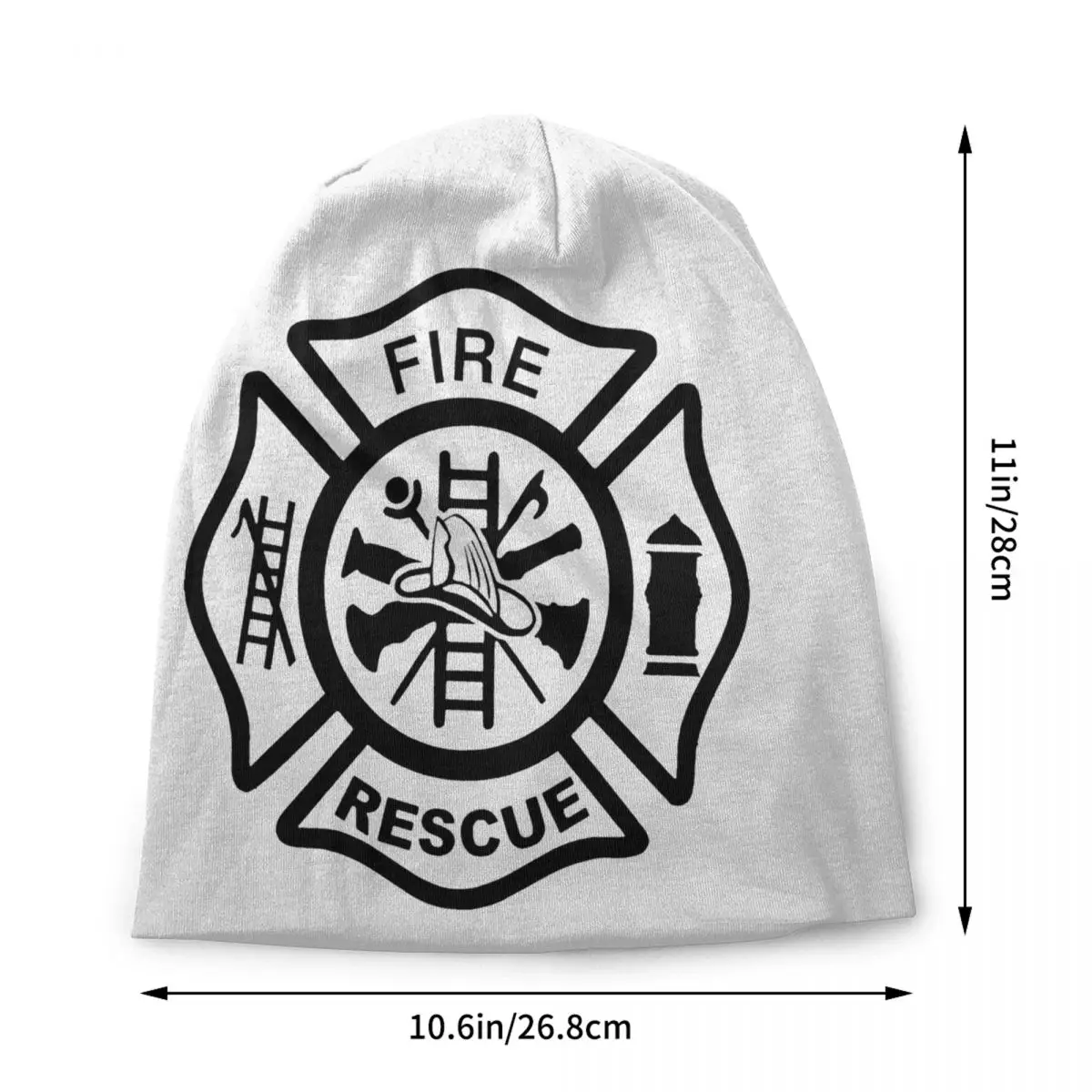 Custom Fire Rescue Firefighter Skullies Beanies Caps Streetwear Winter Women Men Knitting Hats Adult Unisex Fireman Bonnet Hats