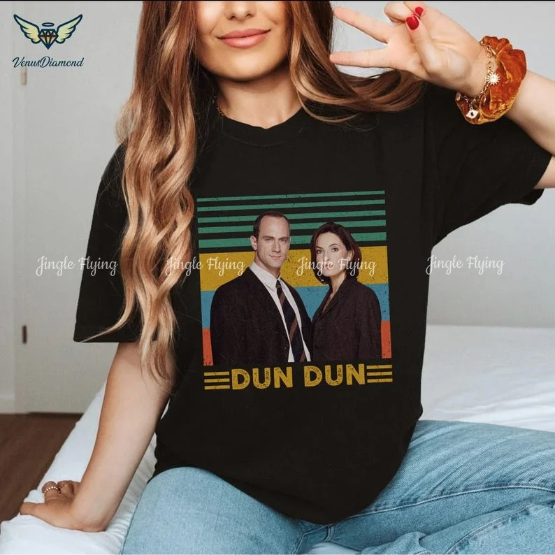 تي شيرت دين وينشستر أوليفيا بنسون الكلاسيكي، قميص دون دون، القانون والنظام للجنسين، تي شيرت جرافيك قطني عتيق