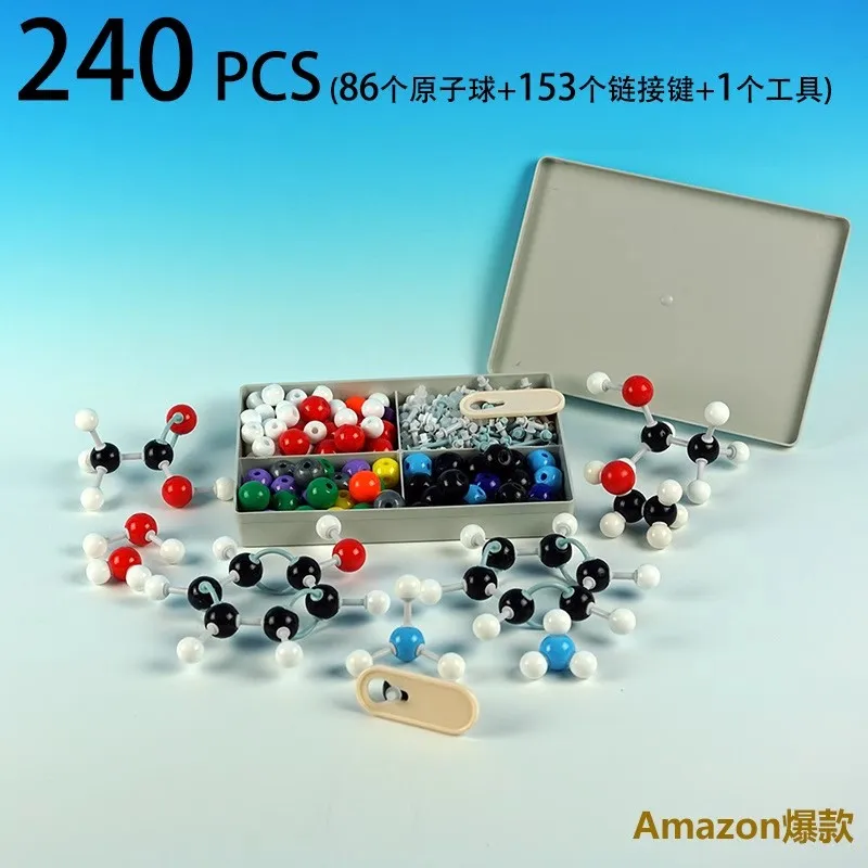 

Organic Chemistry Model (240 PCS) Molecular Models Kit with 86 Atoms & 153 Bonds & 1 Short Link Remover Tool