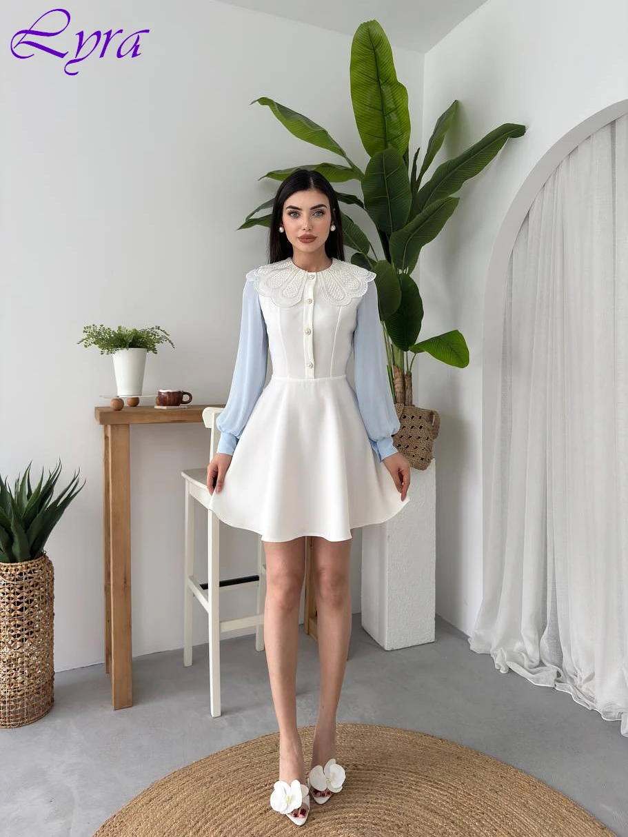 맞춤형 A라인 크루넥 우아한 분위기의 이브닝 드레스 패션 고급 셀럽 가운 섬세한 클래식 파티 드레스