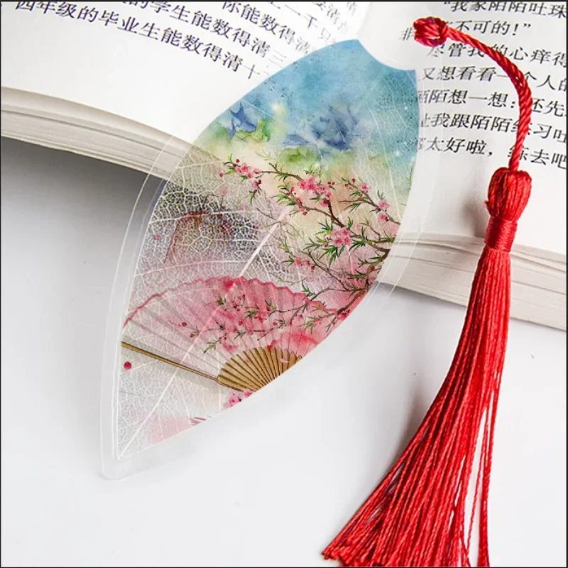 Imagem -03 - Pintura de Paisagem Arcaica Chinesa Bookmarks Muito Estética Folha Veia Bookmark Presente para Amigos Estudantes Material Escolar 1pc