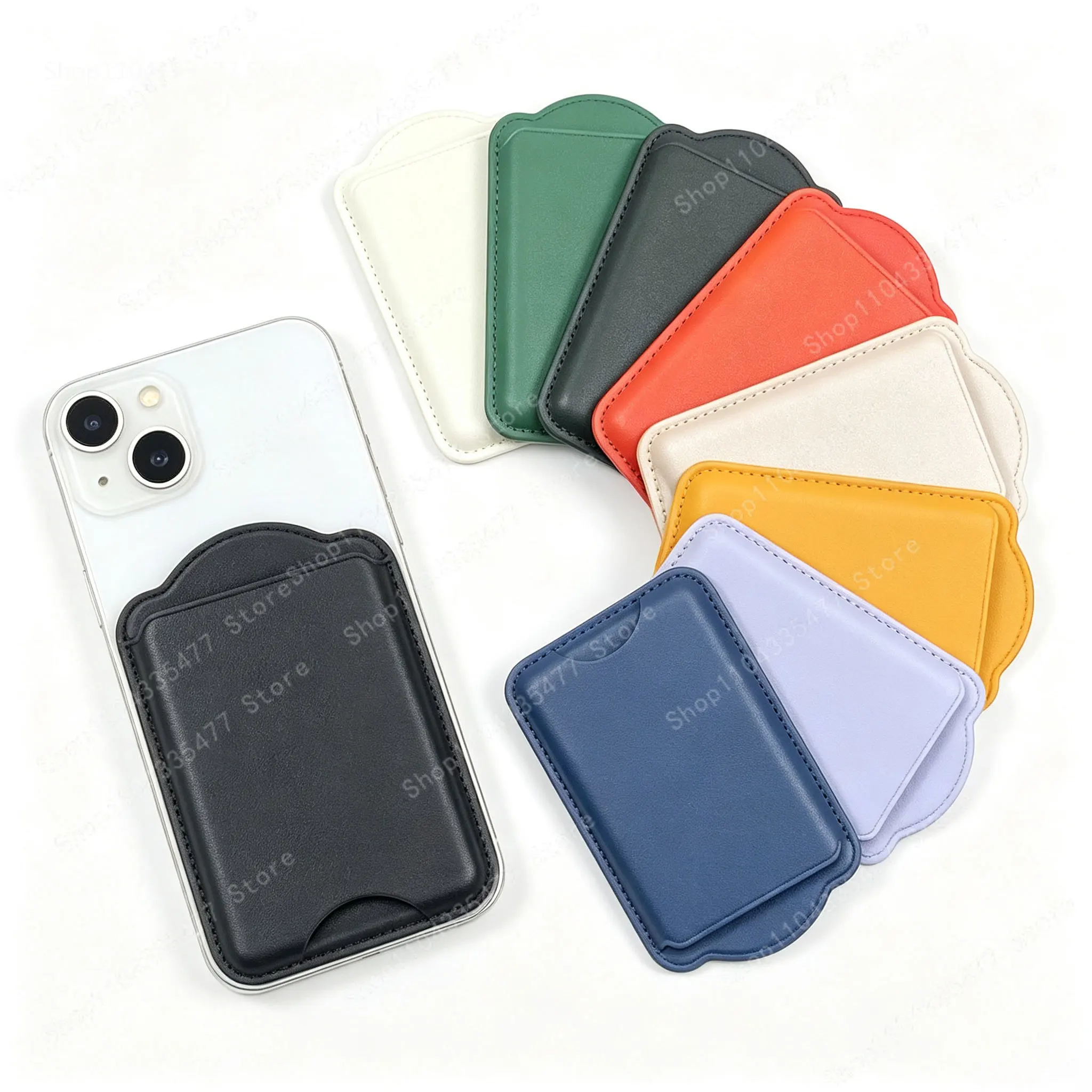 Magnetic Card Holder Wallet Case For MagSafe Compatible PU Leather Slim for iPhone 17 16 15 Pro Max Samsung Galaxy S25 S24 Ultra