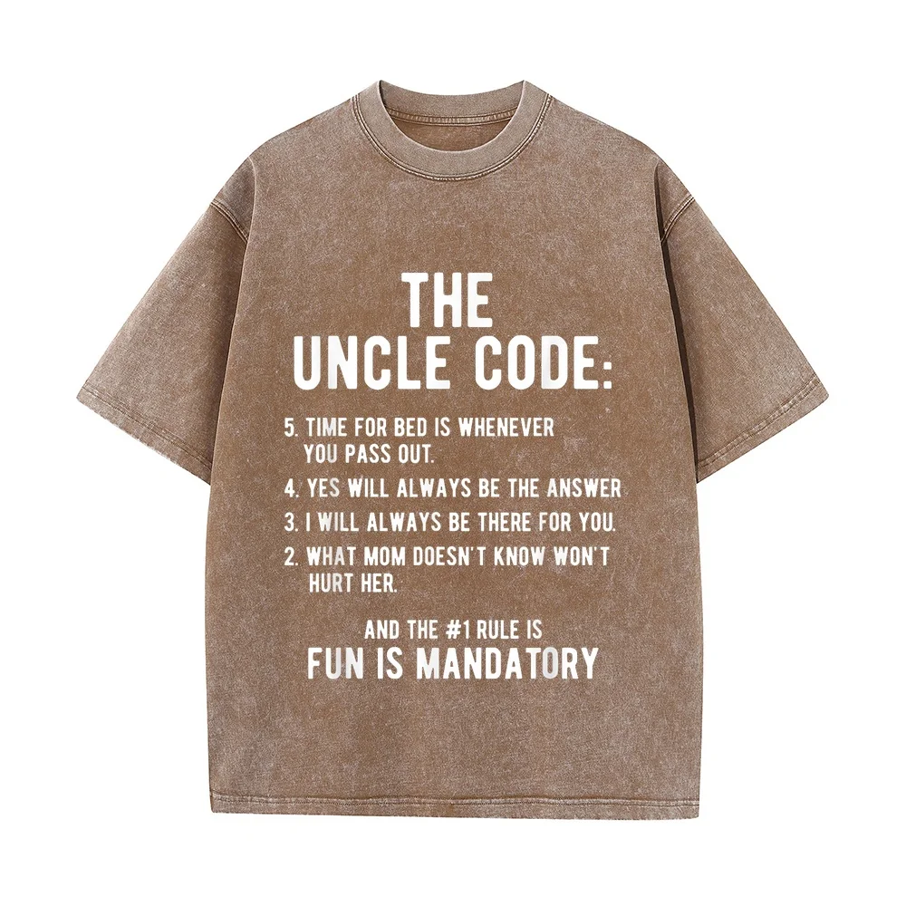 Funny Uncle Gifts from Niece Nephew The Code Cool T-Shirt Ropa Футболка Y2k Yellow Cotton T Shirt Quote Tee Casual Summer Top