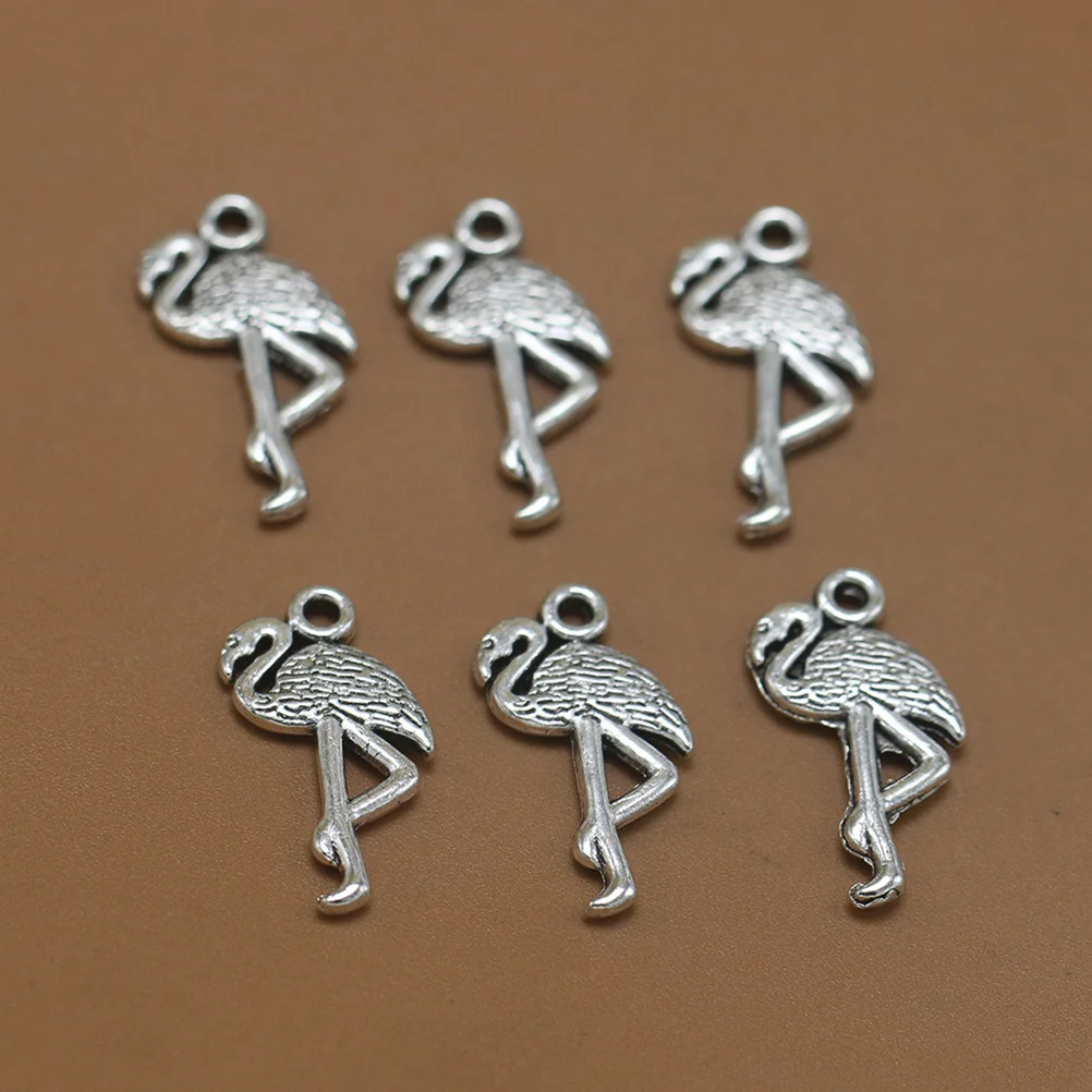 

20Pcs Delicate Flamingo Pendant Charms DIY Necklace Bracelet Jewelry Making Accessory Silver Alloy Pendant Charm
