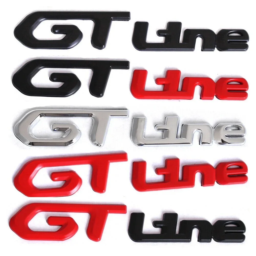 

1pc GT Line 3D Emblem Trunk Fender Door Side Badge Decal for Stinger Rio Optima
