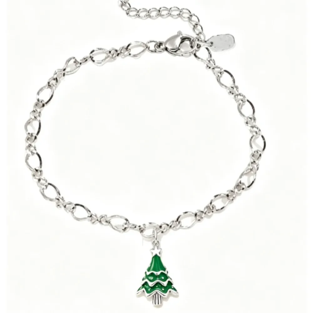 S925 Sterling Silver Vintage Oxidized Charm Bracelet, Soda Can Christmas Tree Texas Crown Enamel Charms Bracelet, Handmade Silver Pendant Bangle Jewelry Gift for Women