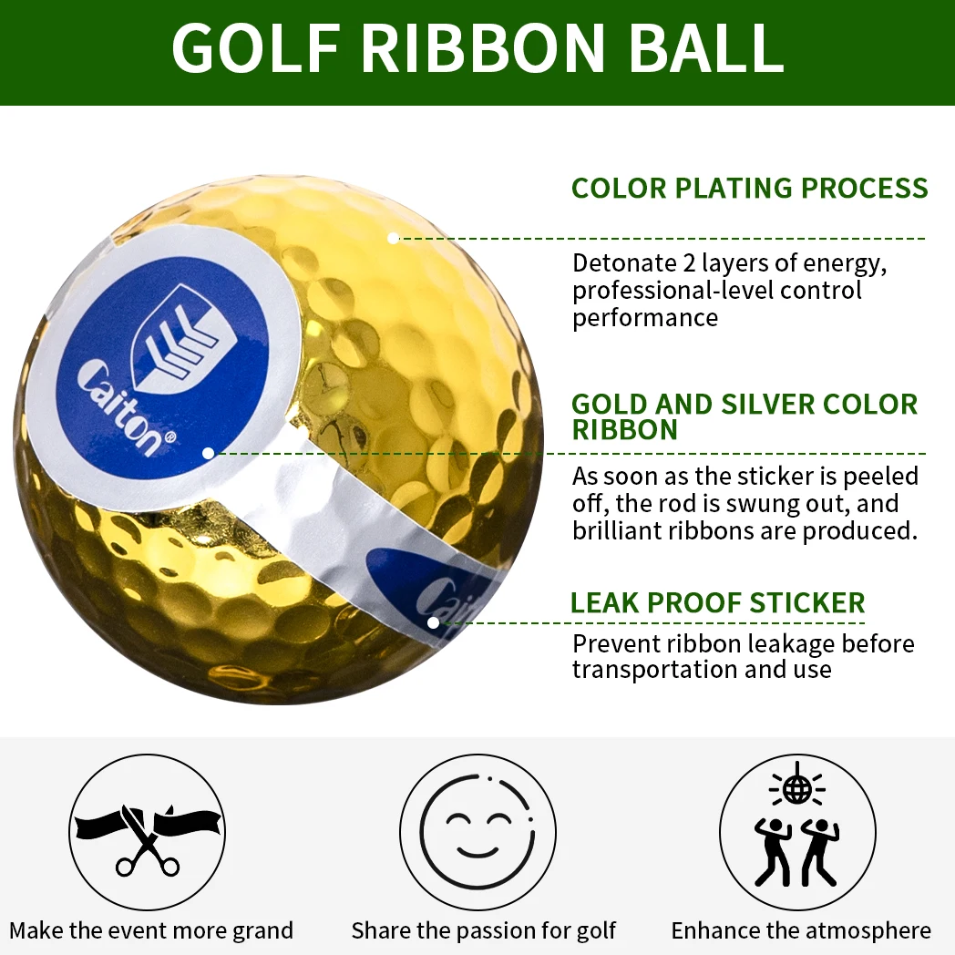 Caiton 12pcs funny golf blast balls, ribbon effect, perfect for golf opening, funny humor gift, golf party choice